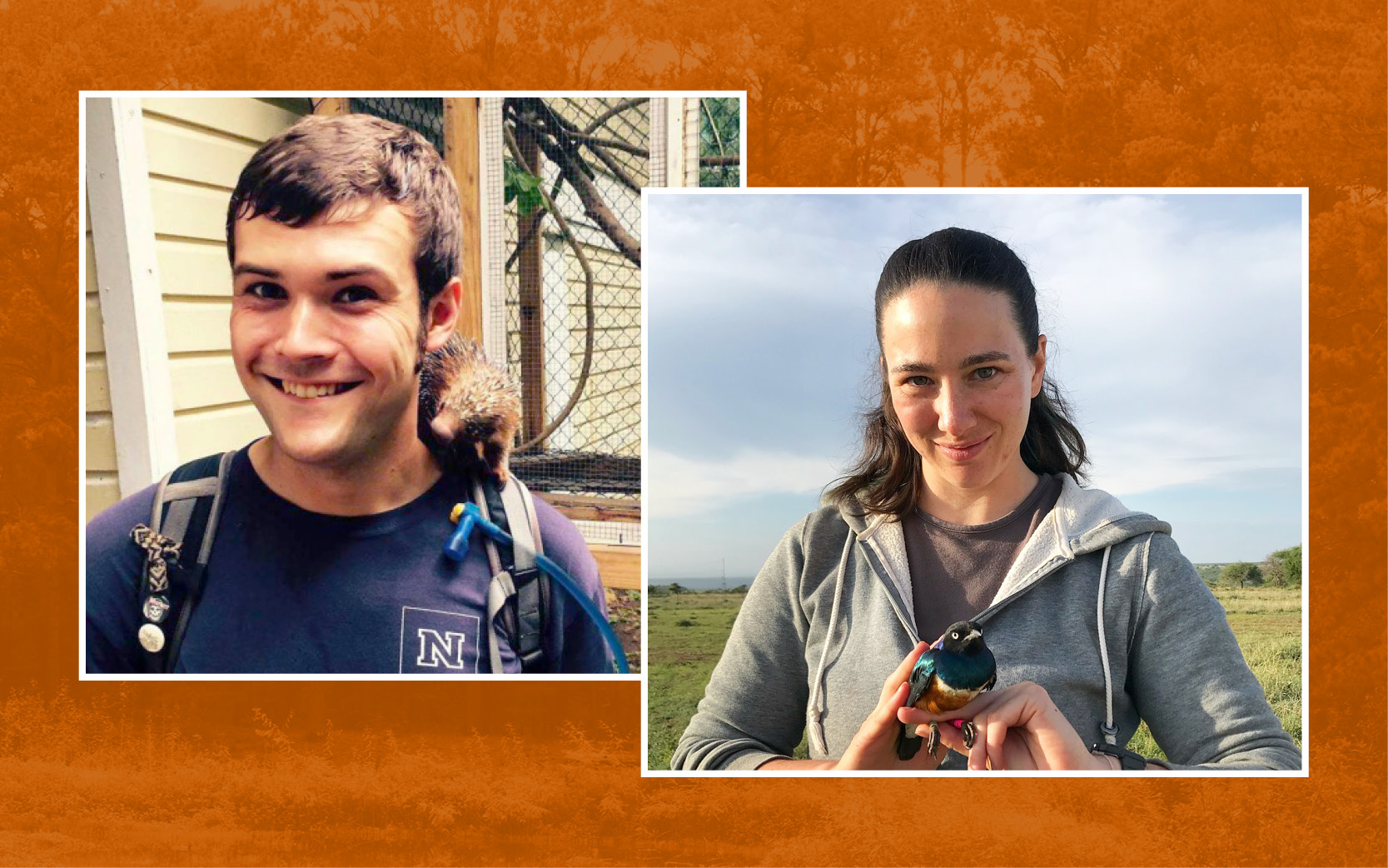 collage image of two student headshots