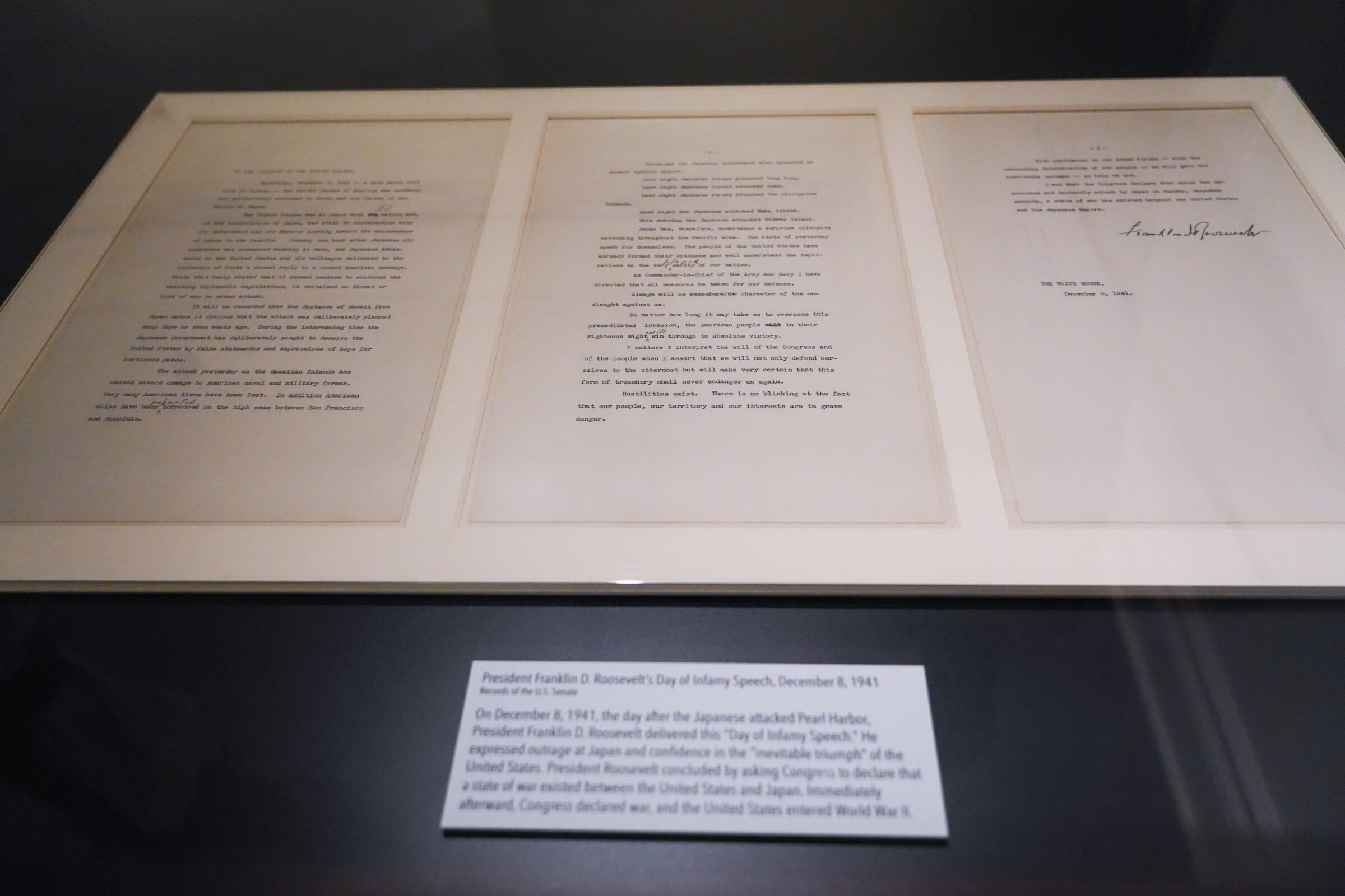 Three typed pages with pencil marks