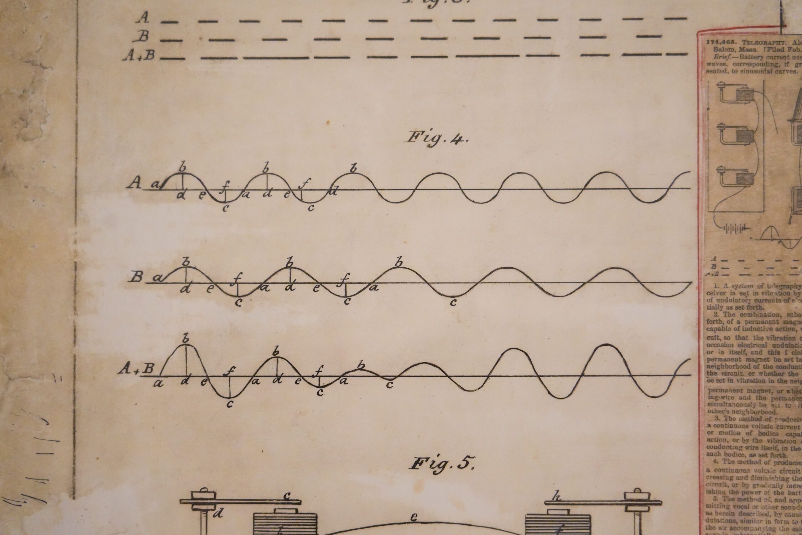 Typed text over three wavy lines depicting sound waves