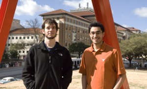 Cockrell School of Engineering senior Oscar Ayala and College of Natural Sciences senior Matt Welborn