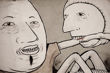 Illustration of cannibalism