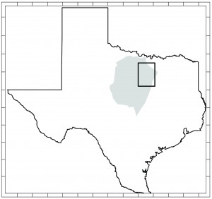 Location of Barnett Shale and area covered in accompanying map