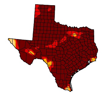 Texas Drought Map 2011