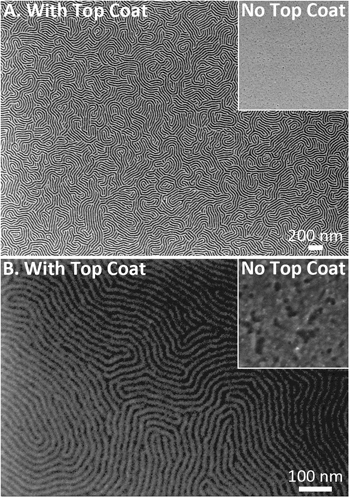 microscopic image of block copolymers self-assembling