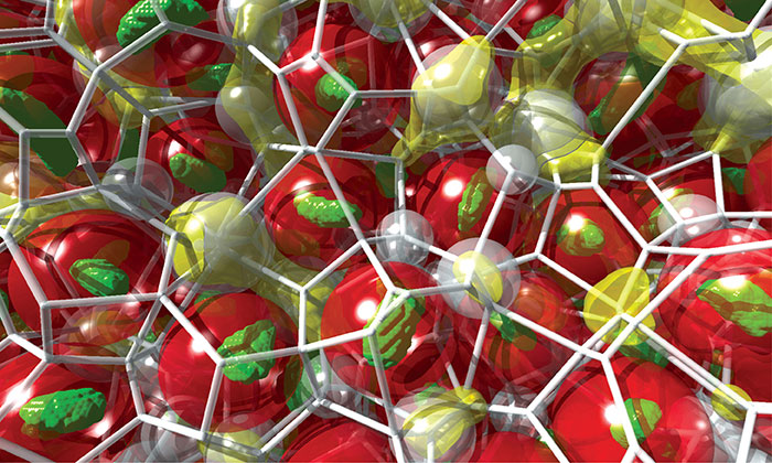visualization of free volume, or negative space, in a glassforming polymer