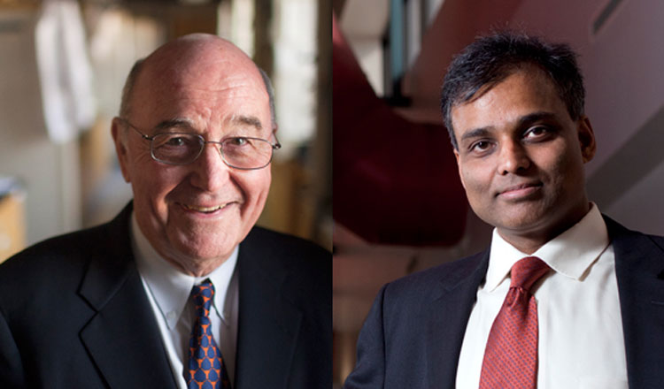 Cockrell School professors Grant Willson, left, and S.V. Sreenivasan.