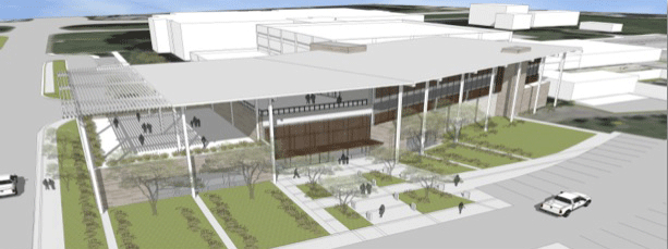 Concept drawing for the new addition to be located adjacent to TACC
