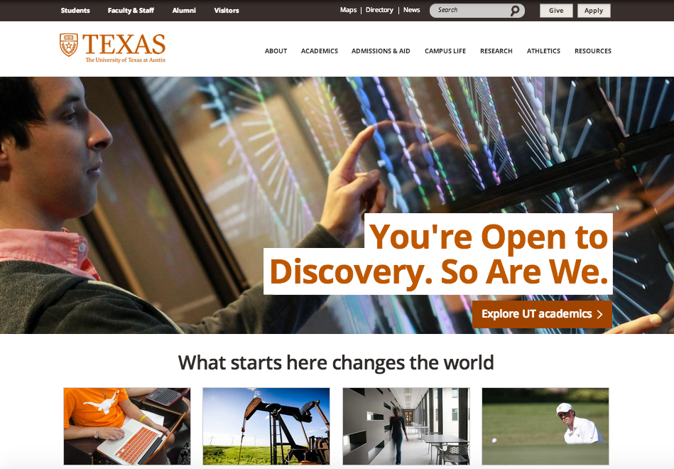 University of Texas website