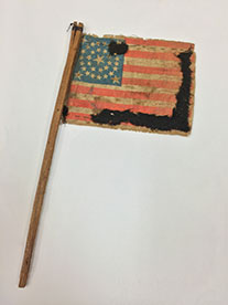 This Civil War era flag was intended to be carried during parades.