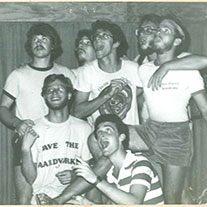 Student performers during the 1988 season of Shakespeare at Winedale