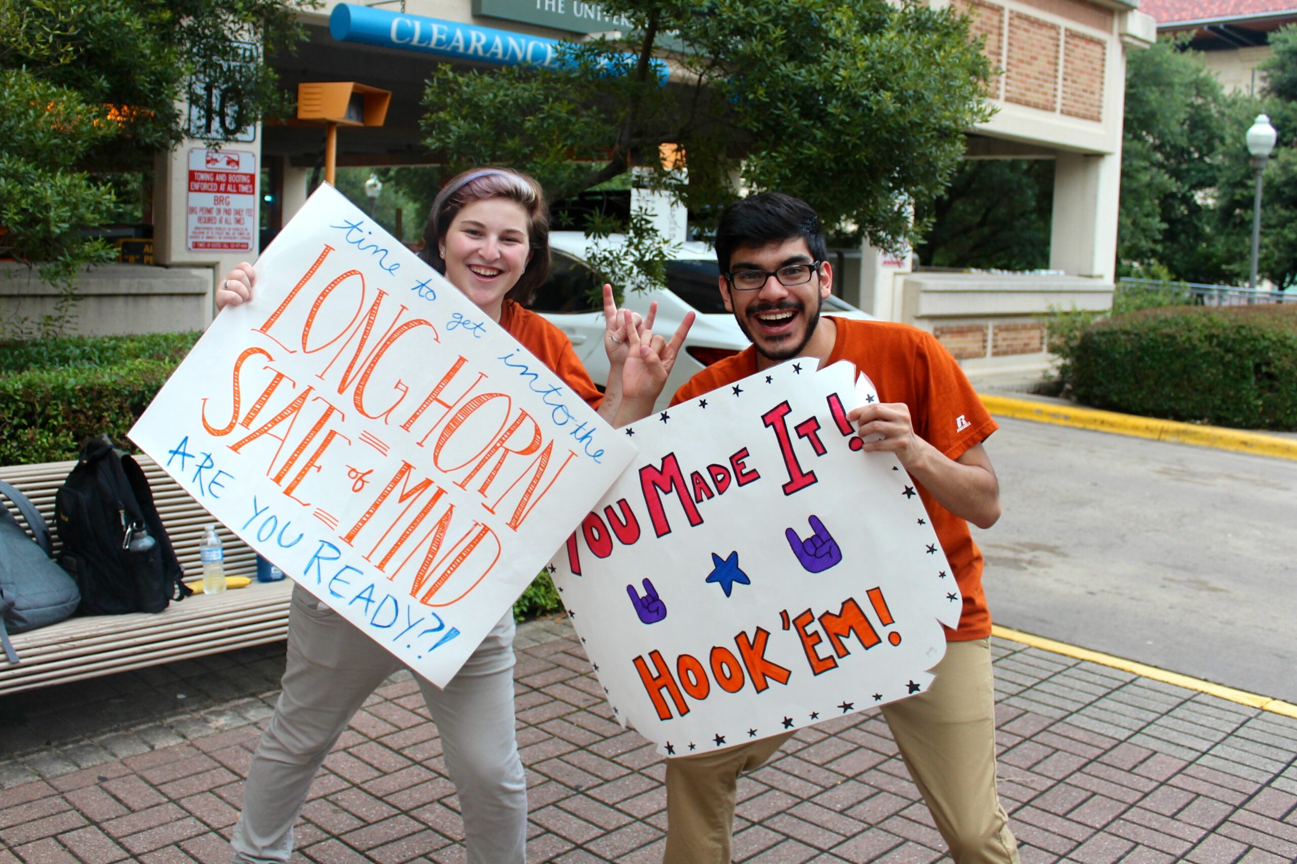 Students welcome incoming Longhorns to orientation during the summer.