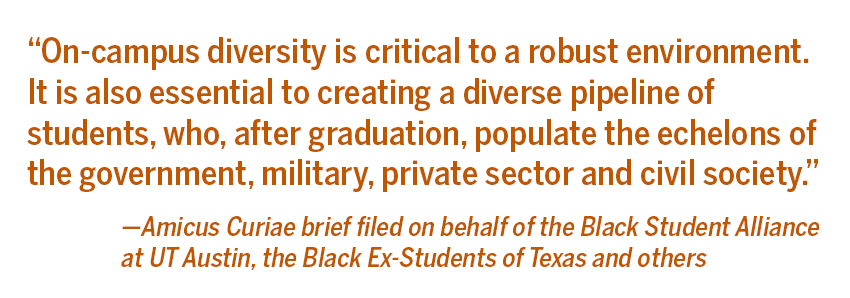 Amicus Curiae brief filed on behalf of the Black Student Alliance at UT Austin, the Black Ex-Students of Texas and others