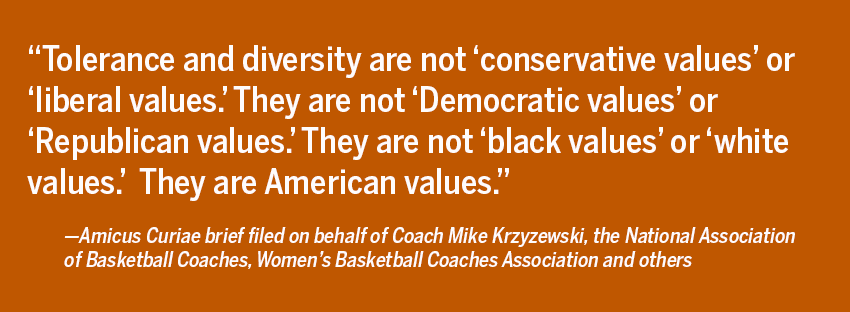 Amicus Curiae brief filed on behalf of Coach Mike Krzyzewksi, the National Association of Basketball Coaches, Womenâs Basketb
