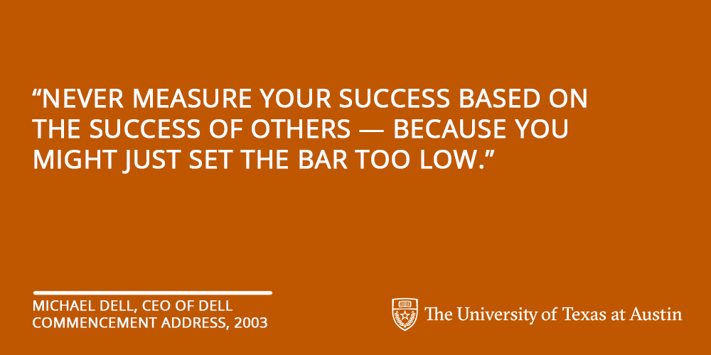 âNever measure your success based on the success of others â because you just might set the bar too low.â