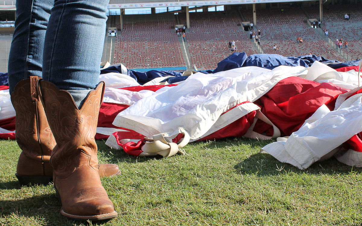 Texas APO is responsible for the giant Texas flag that Longhorns fans will recognize from football games.