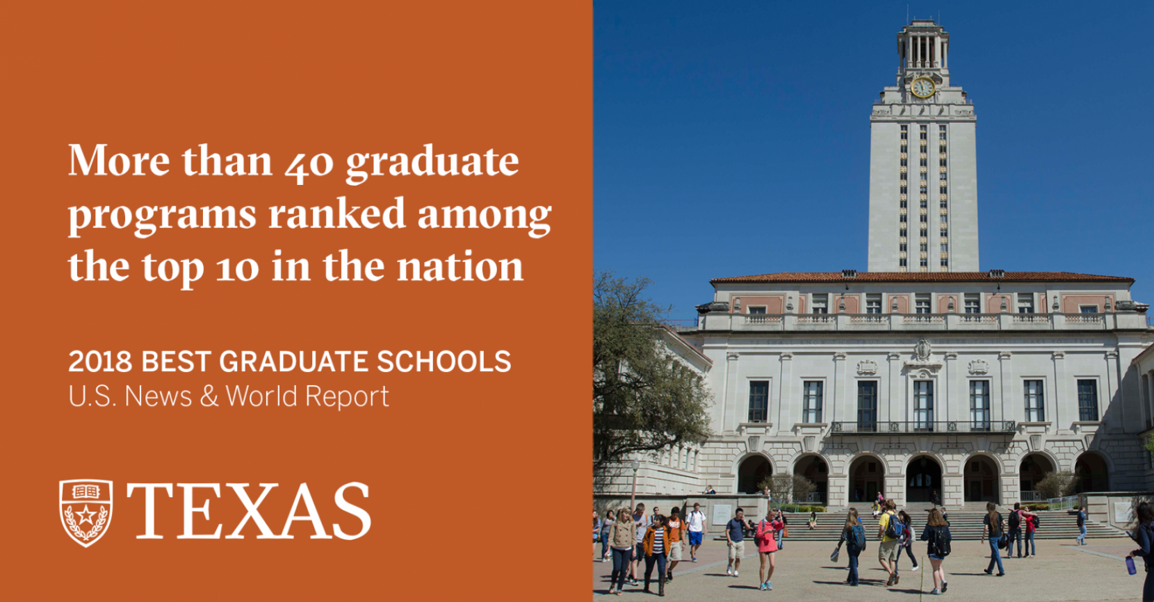 UT Austin Has 49 Top 10 Programs in U.S. News Ranking of Graduate