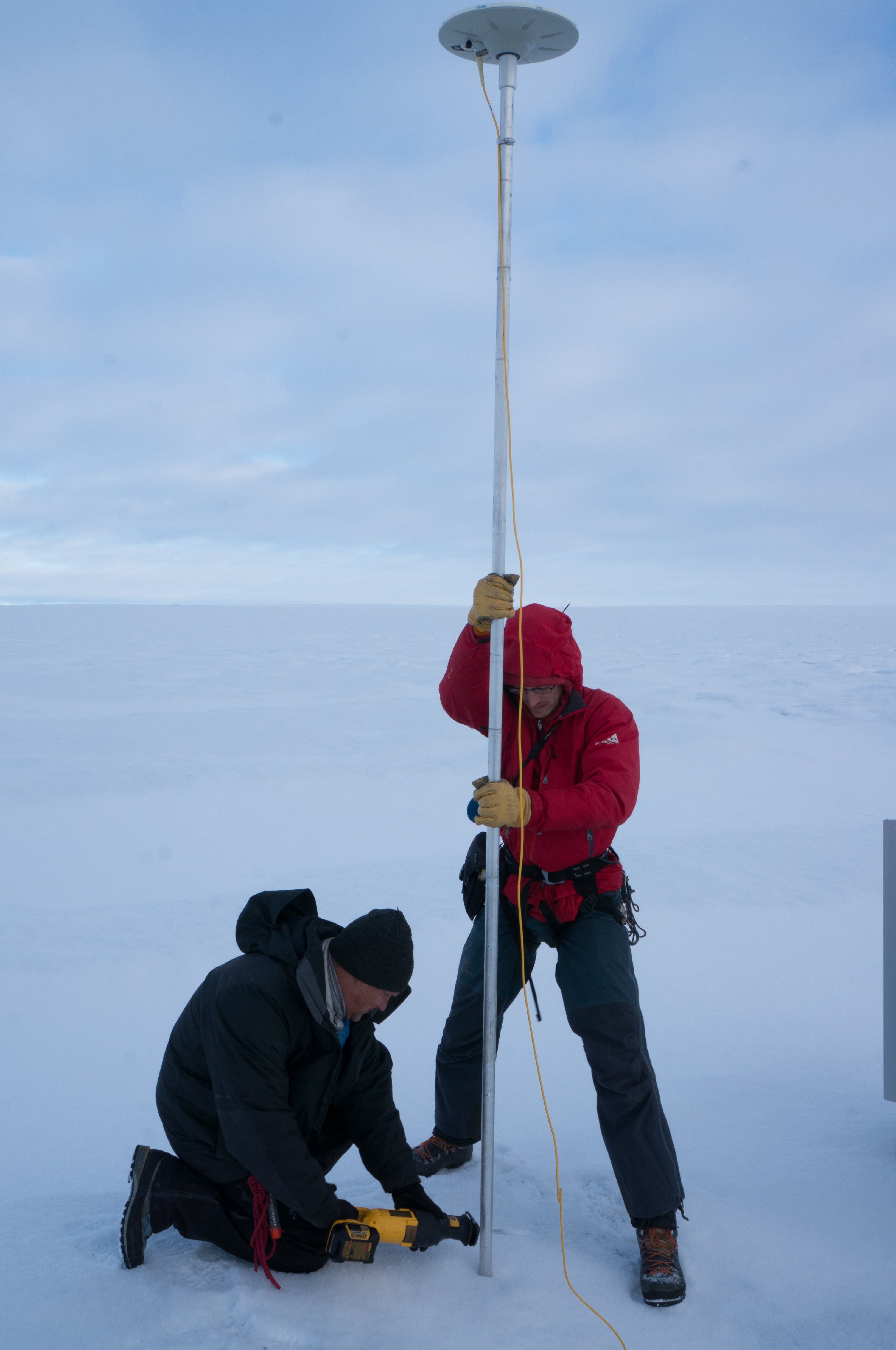 Researchers on glacier