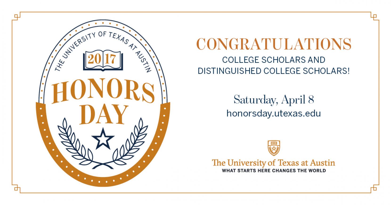 Congratulations, Honors Day Honorees UT News