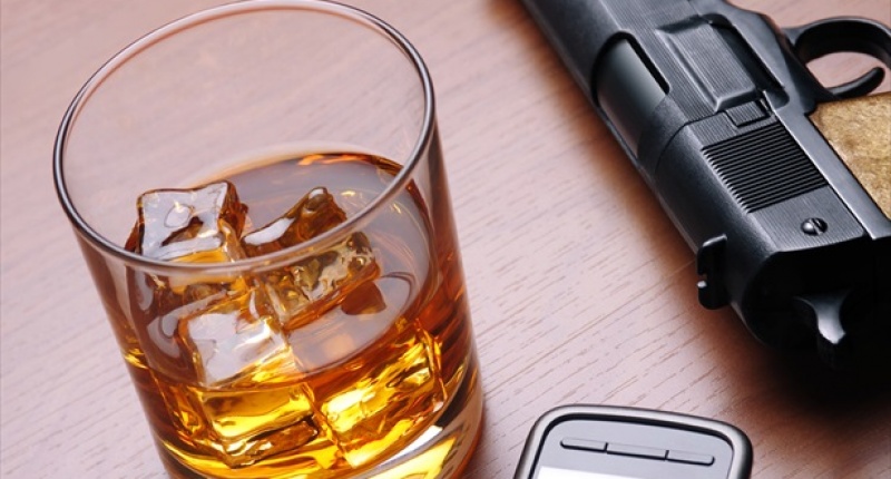 gun and alcohol
