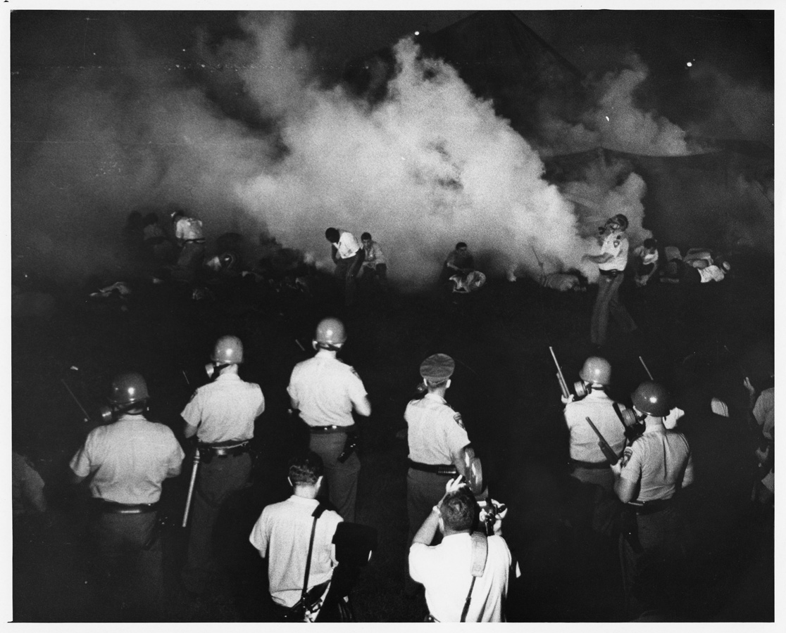 Struggle for Justice, Photo of tear gas. 
