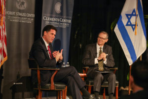 Ron Dermer (left) in conversation with Steve Slick (right). Photo by Natalie Wu.