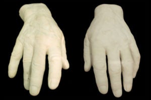 Plaster casts of the hands of English executioner Albert Pierrepoint.