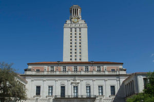 UT Tower in the fall from the south mall.