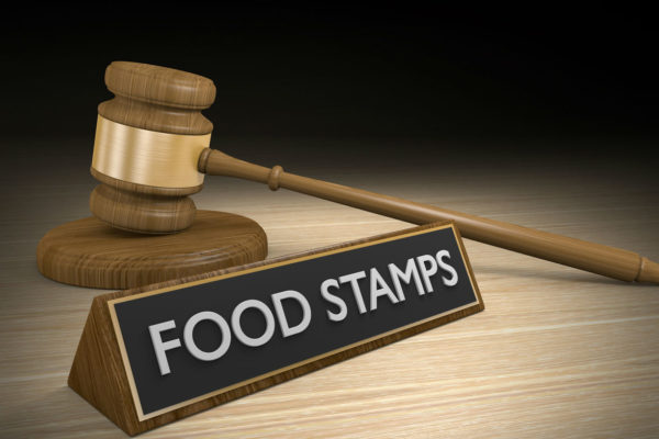 Food stamps with gavel