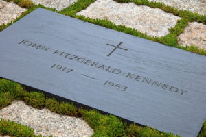 Gravestone of JFK in Arlington National Cemetery in Washington D.C.