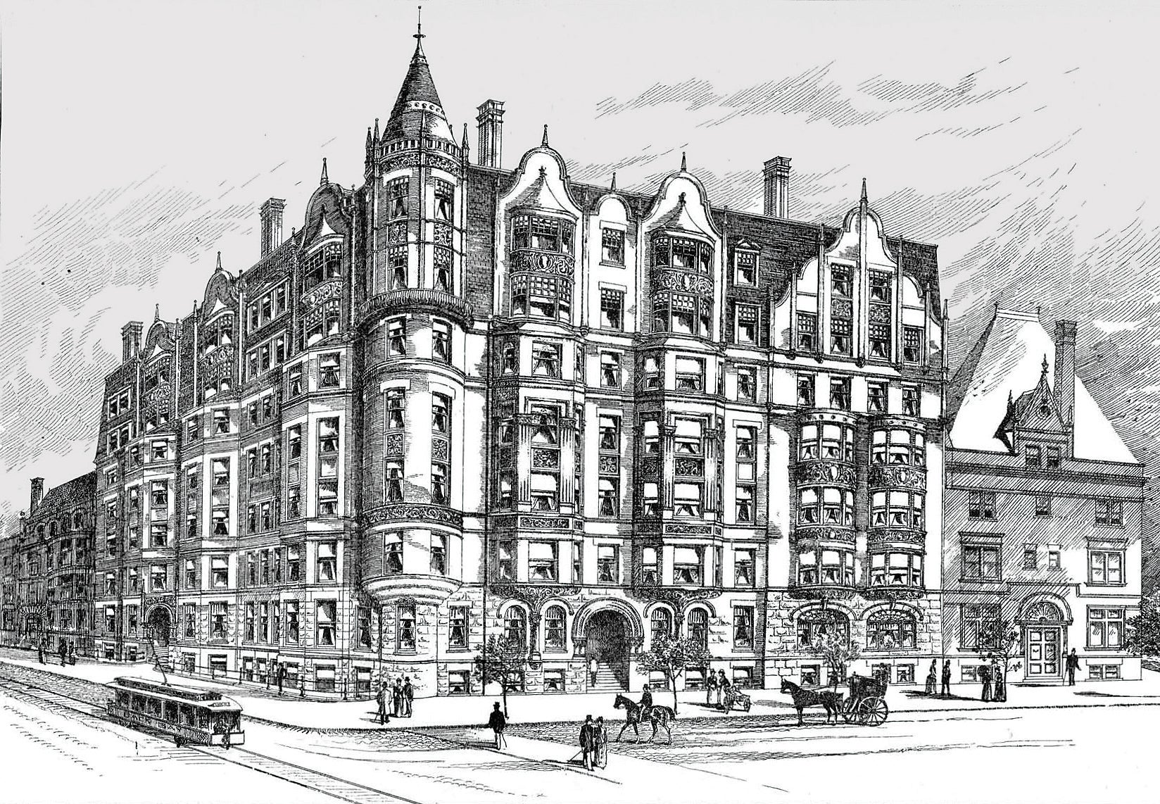 Rendering of the Charlesgate by J. Pickering Putnam, 1891.