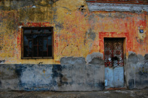 Colorful wall in Puebla, Mexico.
