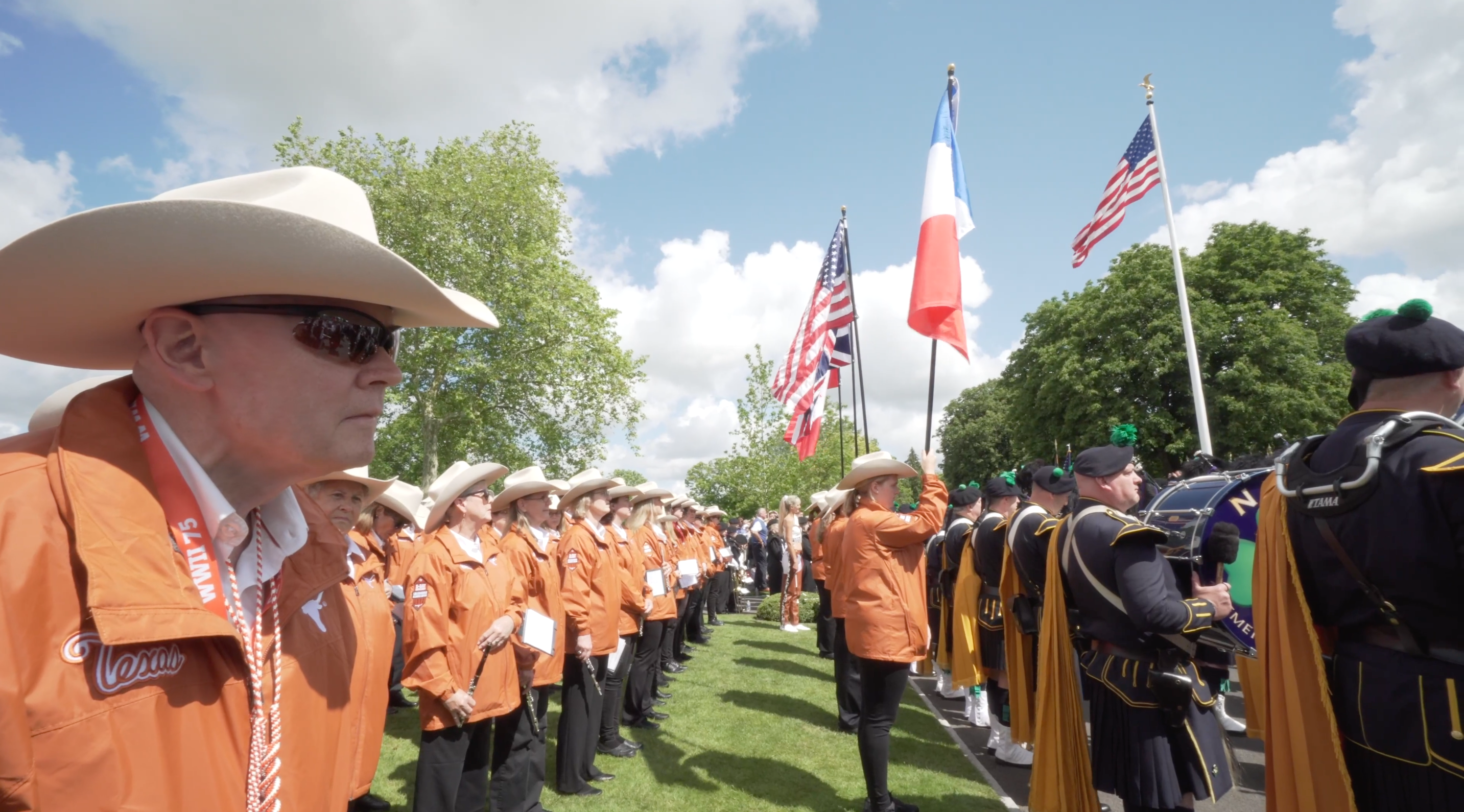 Longhorn Alumni Band Performs at the Brittany American Cemetery. June 6, 2019.