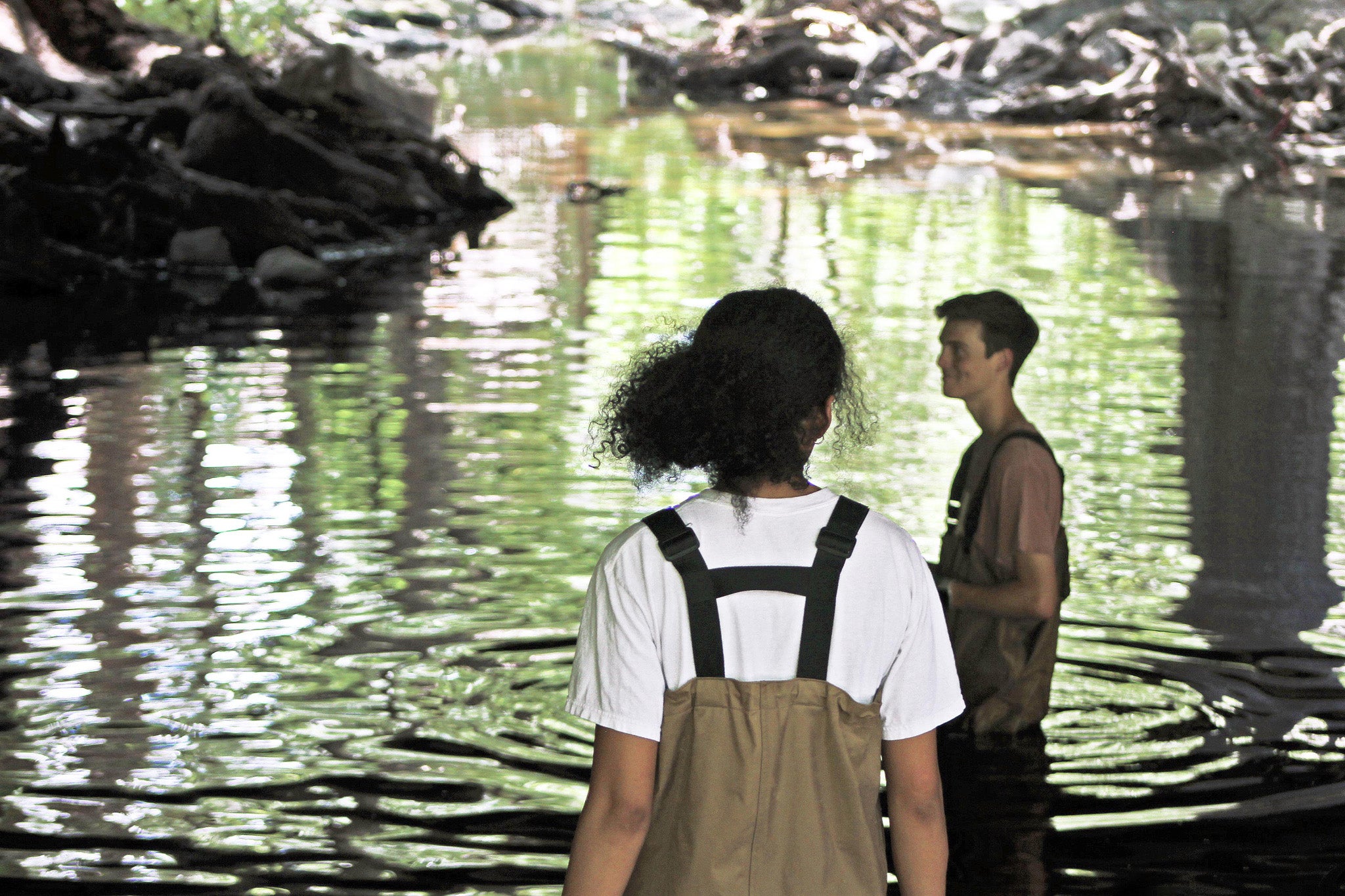 Texas High School Students gather samples from Waller Creek gaining hands on research experience. Texas High School Students gather samples from Waller Creek gaining hands on research experience.