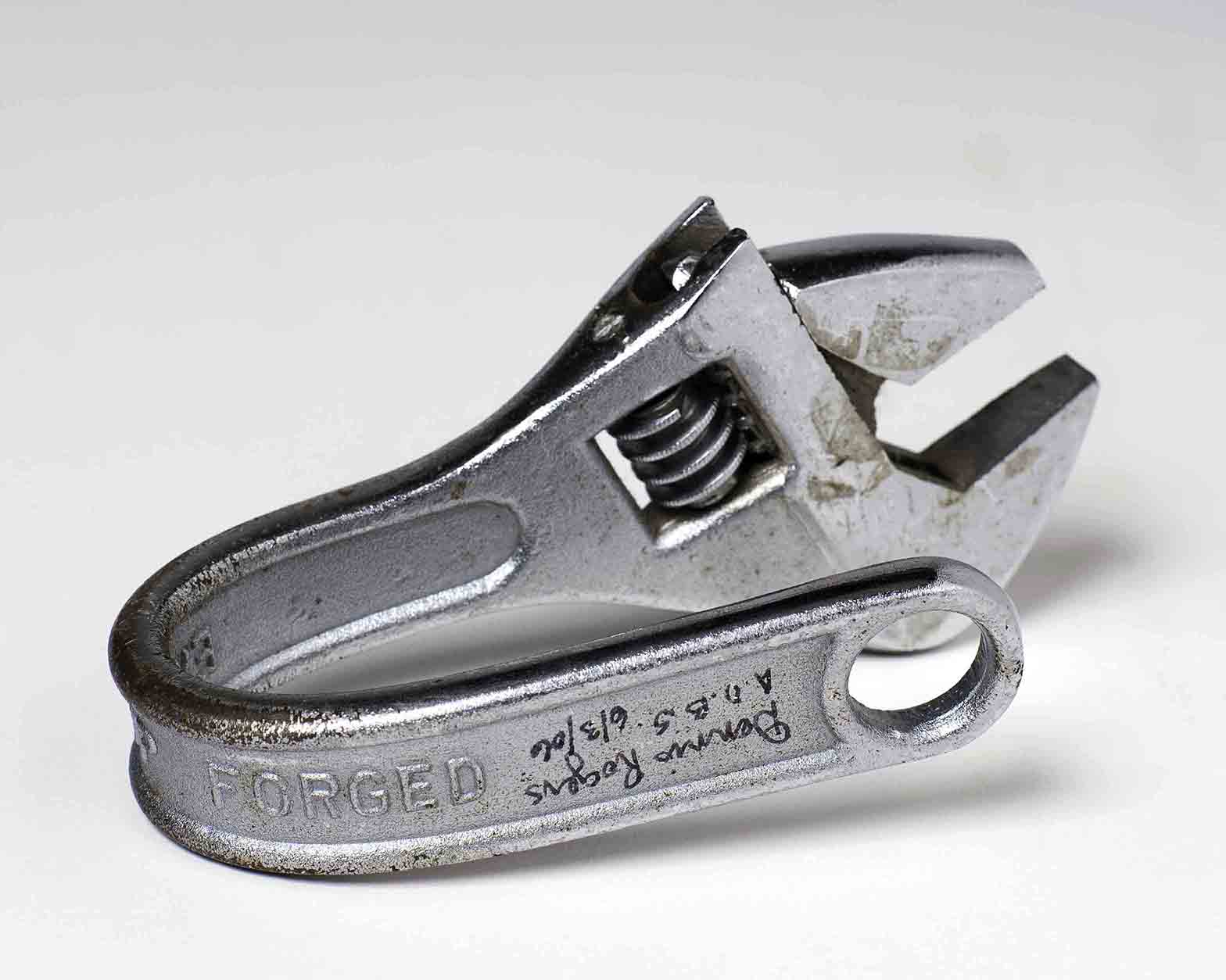 Wrench bent by strongman Dennis Rogers, 2006.