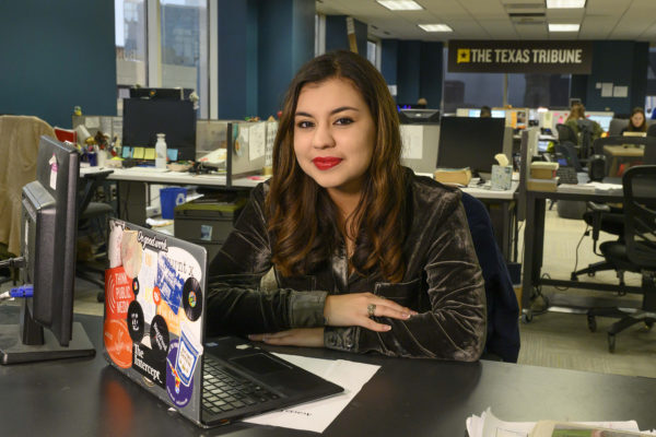 Coronado, Acacia 2019, student at her job as a reporter for the Texas Tribune.