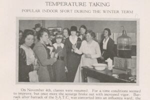 Students taking their temperature