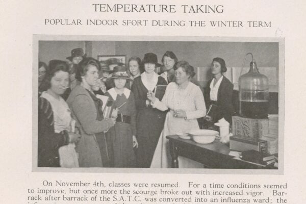 Students taking their temperature