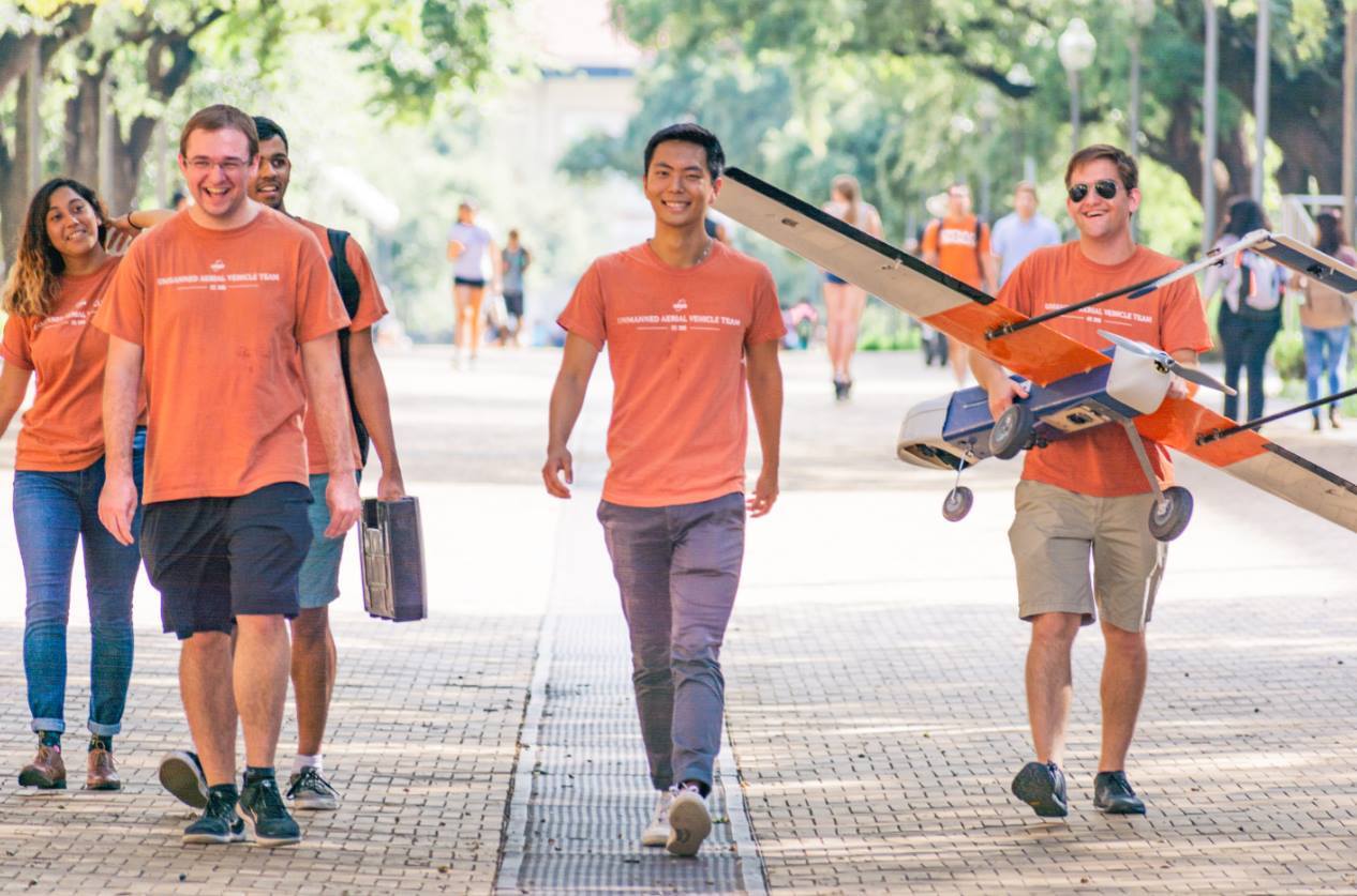 Lee with UAV Austin team members.
