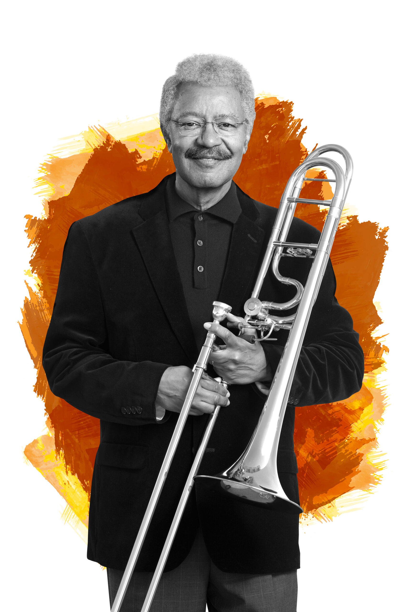 Professor holds trombone