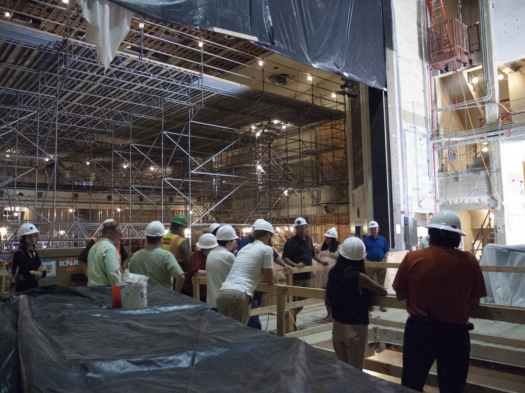 The transformer to power the auditorium was so large it need to be lowered into the basement through a rectangular hole cut in the stage.