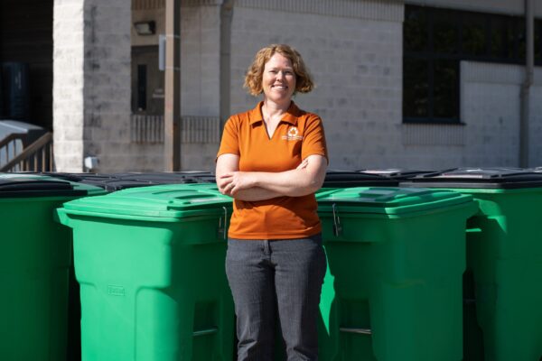 Senior Zero Waste Coordinator Lindsey Hutchison. Photo by Trent Lesikar.