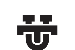 A pumpkin carving stencil shows the interlocking U.T. logo.