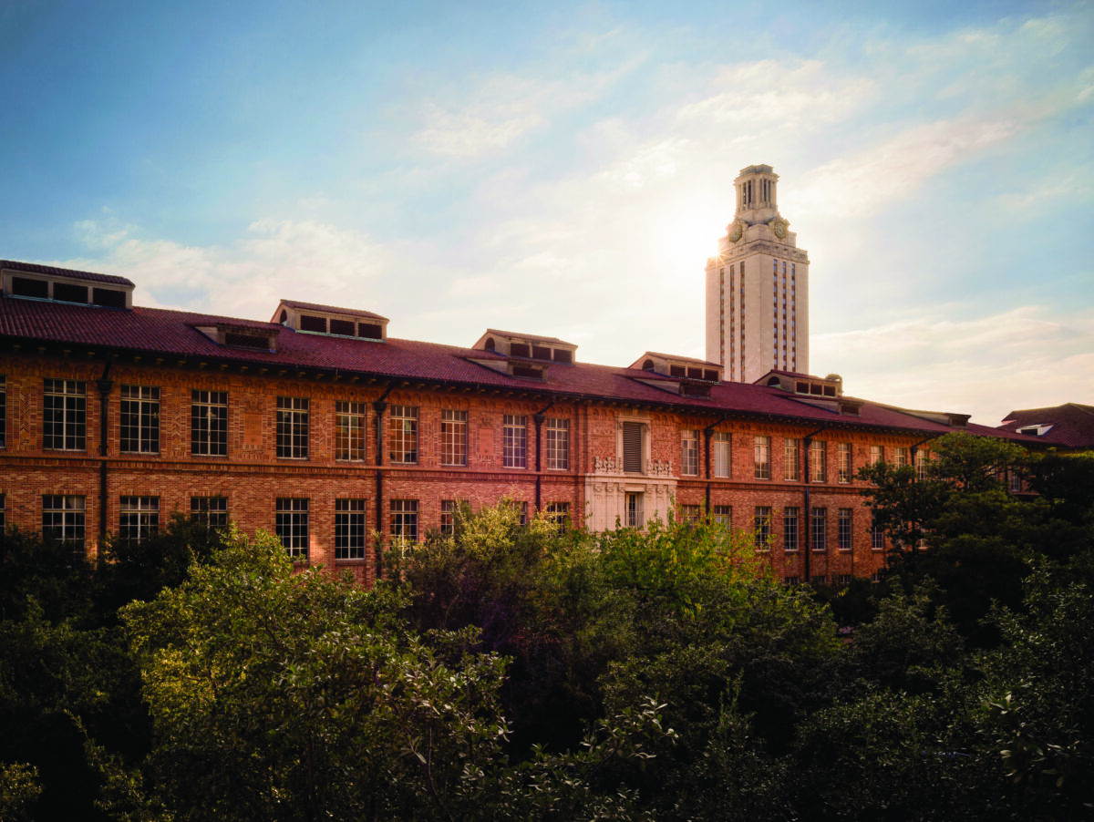 Photo of The University of Texas Campus with the Tower in the background.