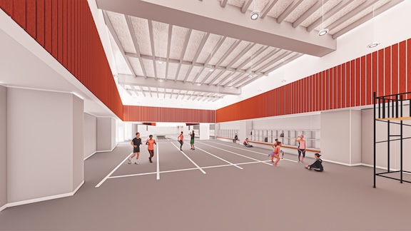 Architectural rendering of a gym