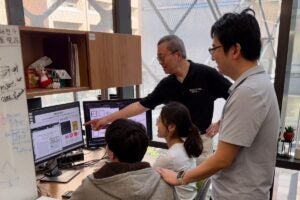 From left to right: Ph.D. student Song Hang Chai, post-doctoral researcher Hyunsu Chae, professor David Pan and assistant professor Sensen Li.