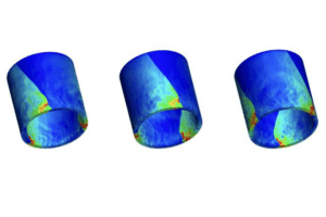 Three colorful 3D cylinders