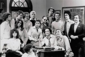 Lynn Goldsmith, [Saturday Night Live Season 1 writers], ca. 1976. Lorne Michaels Collection. Harry Ransom Center.