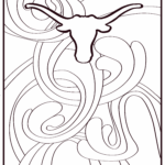 Longhorn silhouette and swirls