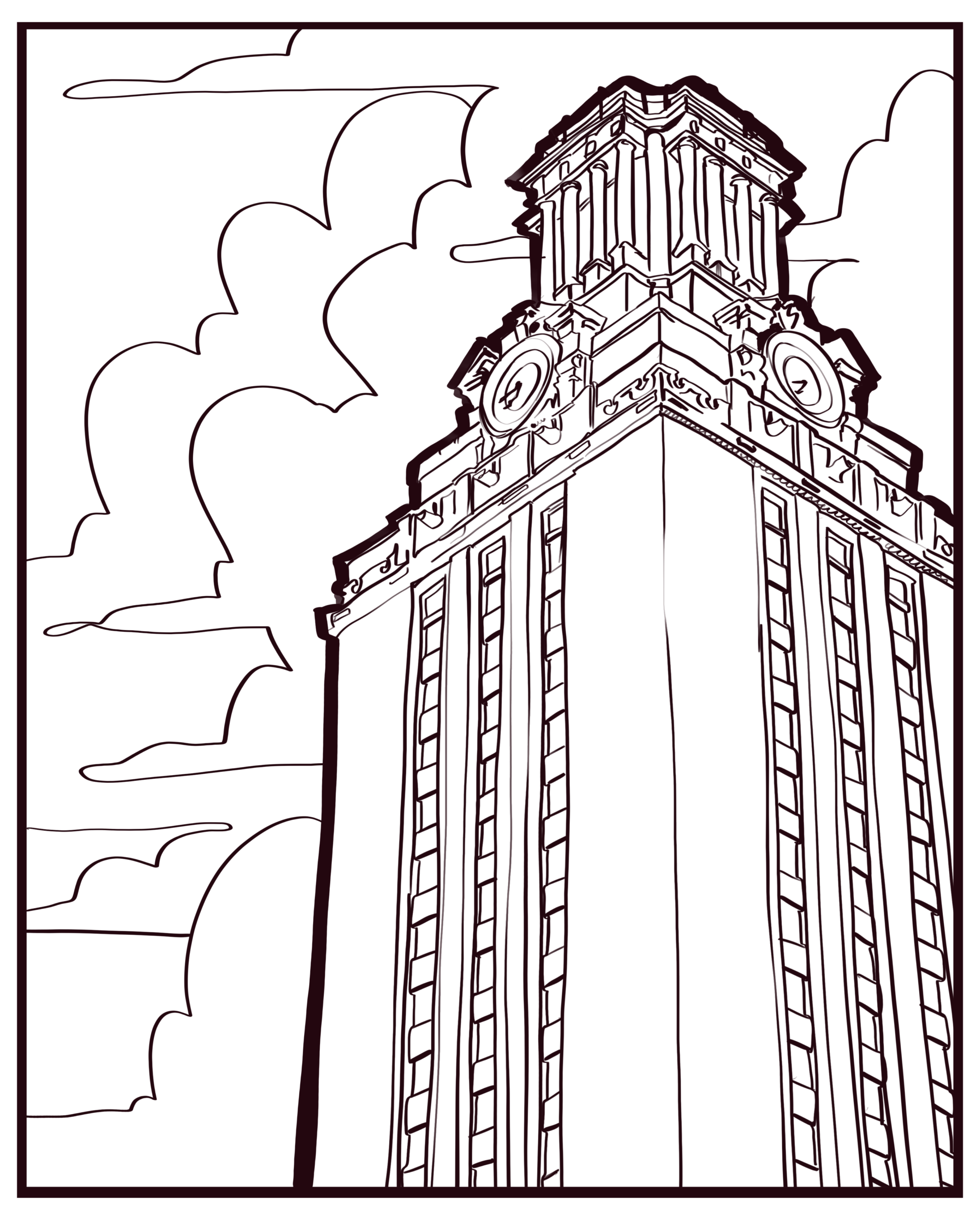 Illustration of the Tower and clouds