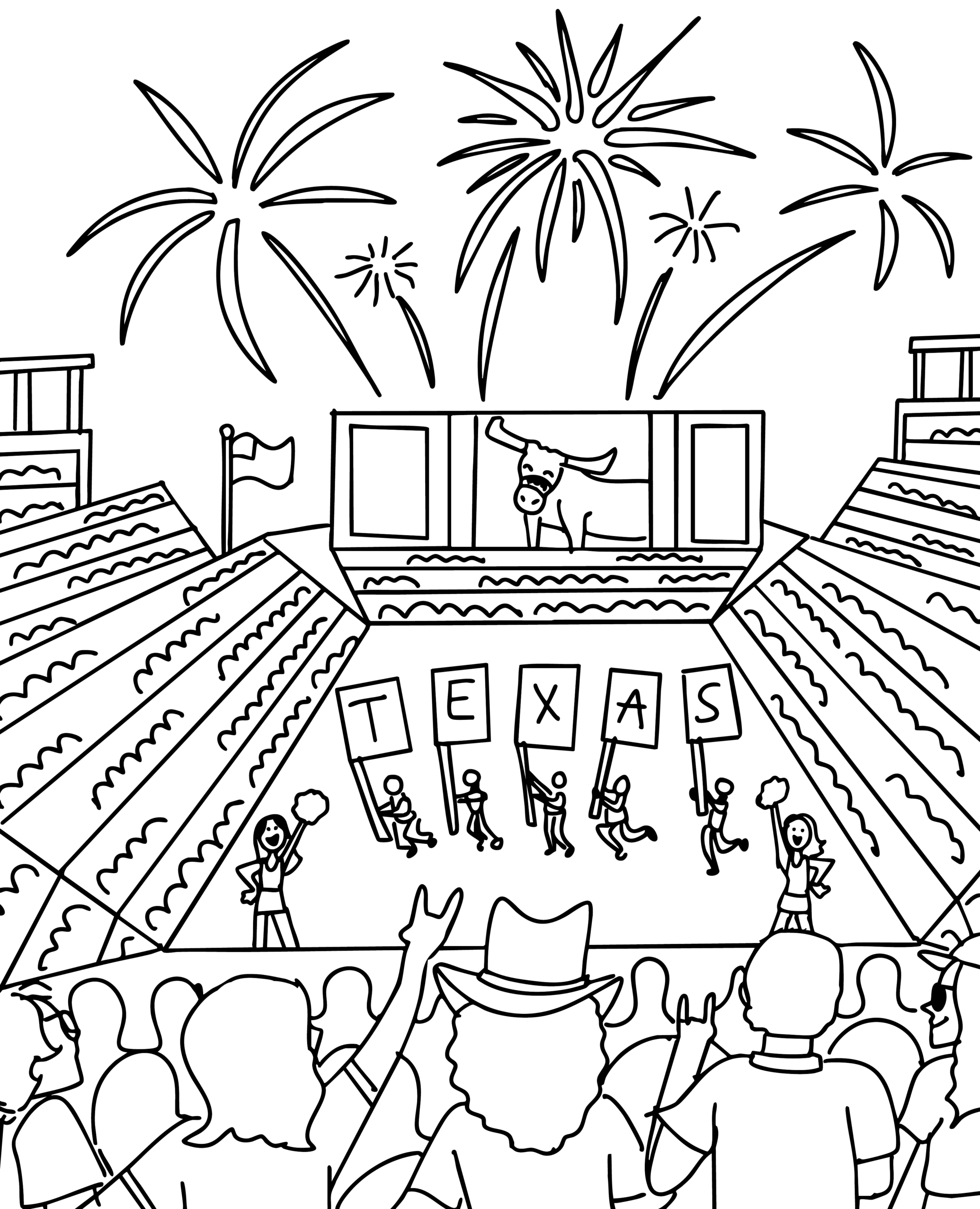 Illustration of fans in a stadium